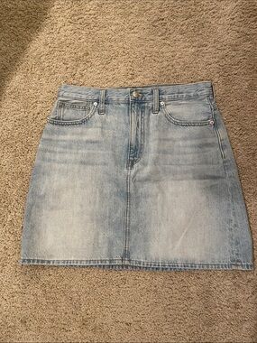 Madewell Light Wash Rigid Denim Aline Mini Skirt
